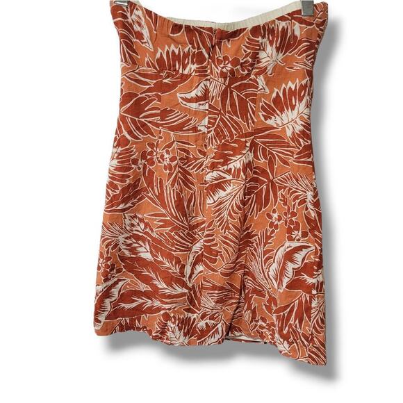 Forever 21 Contemporary Women’s Orange Tropical Strapless Zip-Up Dress – Medium - Picture 2 of 7